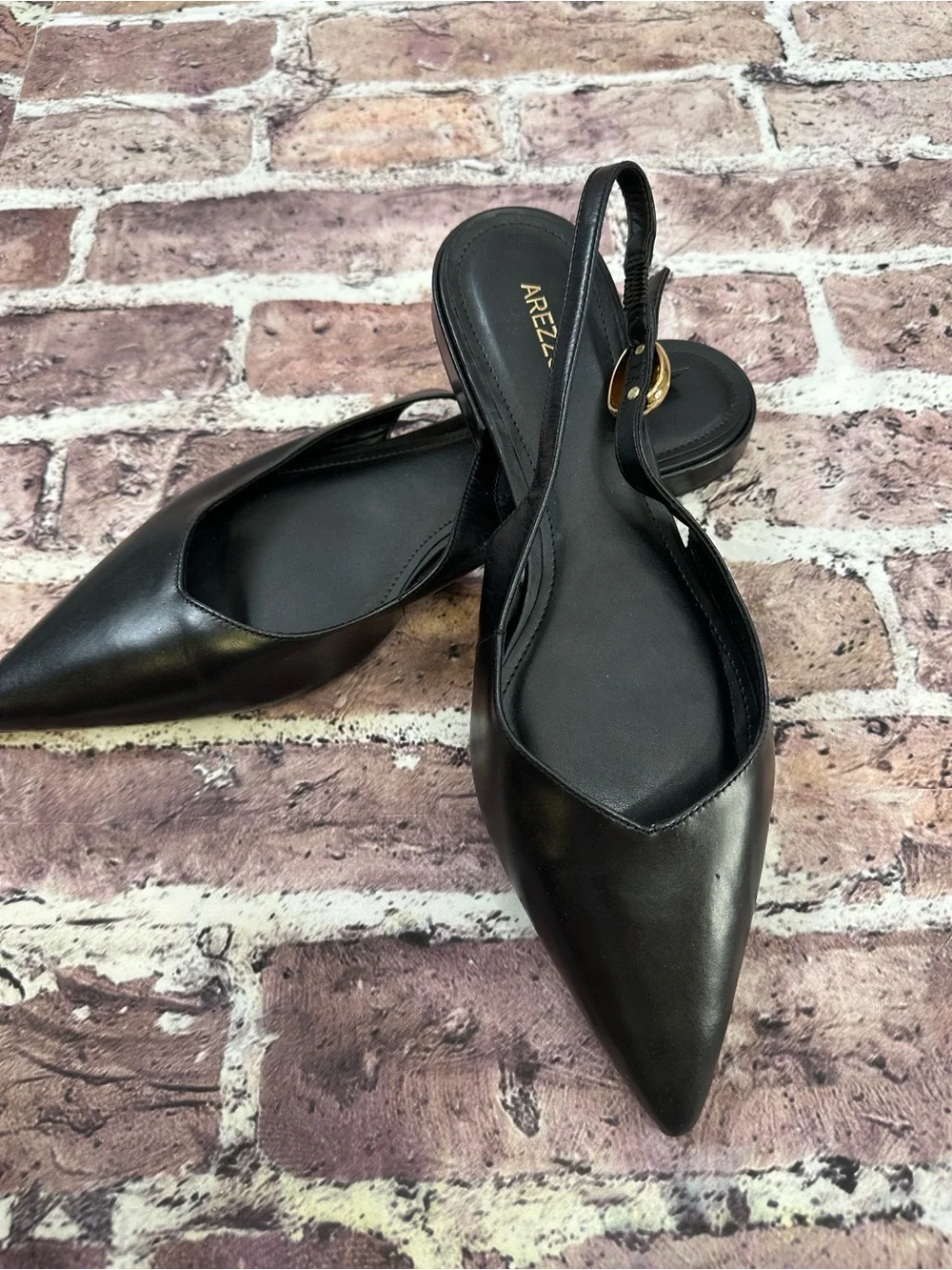 Arezzo Farrah Slingback Pointed Toe Flat NWOT Quiet Luxury Old Money Elegant